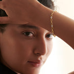 Round Cluster Diamond Link Bracelet, 14K Solid Gold, 1/2 ct Lab Grown Diamond-2