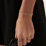 Pave Diamond Paperclip Bracelet, 14K Gold Vermeil, 1/2 ct Lab Grown Diamond-2