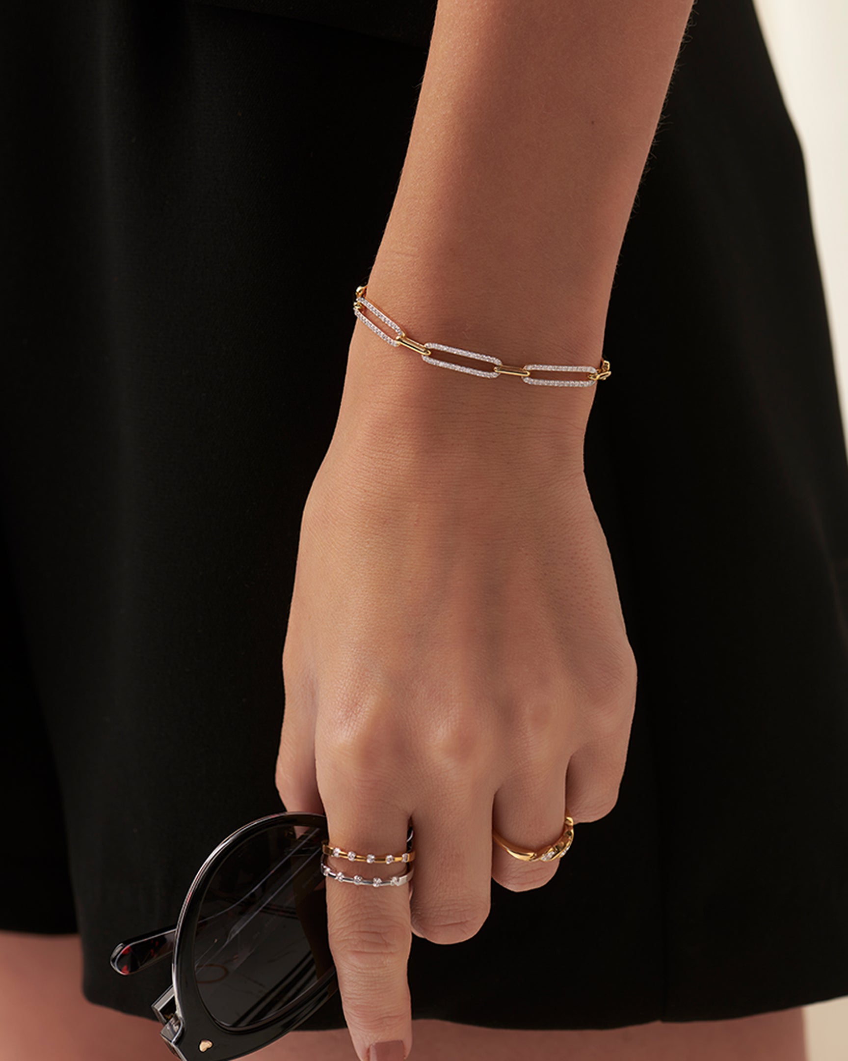 14k Yellow Gold Alternating Paperclip Bracelet  (2.80 mm) main image 1