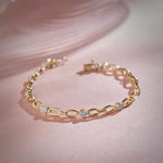Round Cluster Diamond Link Bracelet, 14K Solid Gold, 1/2 ct Lab Grown Diamond-6