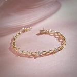 Round Cluster Diamond Link Bracelet, 14K Gold Vermeil, 1/2 ct Lab Grown Diamond-6