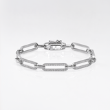 Pave Diamond Paperclip Bracelet