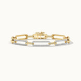 Pave Diamond Paperclip Bracelet