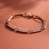 Pave Diamond Paperclip Bracelet