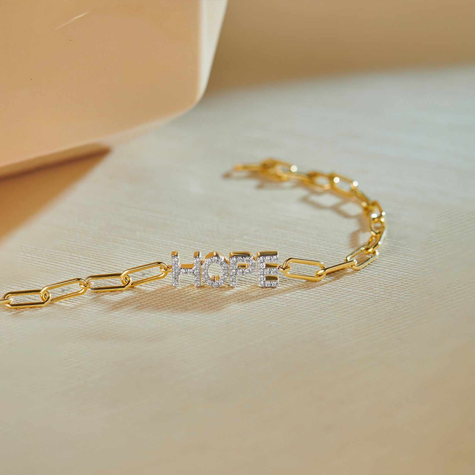 Hope Diamond Paperclip Bracelet, 14K Gold Vermeil, 1/4 ct Lab Grown Diamond-1