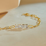 Hope Diamond Paperclip Bracelet, 14K Gold Vermeil, 1/4 ct Lab Grown Diamond-6
