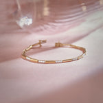 Station Bar Diamond Link Bracelet, 14K Solid Gold, 1 ct Lab Grown Diamond-1