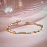 Station Bar Diamond Link Bracelet, 14K Gold Vermeil, 1 ct Lab Grown Diamond-6