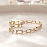 Interlinked Diamond Paperclip Bracelet