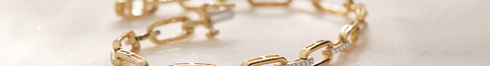 Interlinked Diamond Paperclip Bracelet, 14K Solid Gold, 1/2 ct Lab Grown Diamond-1