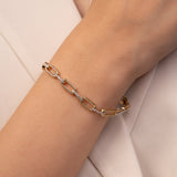 Interlinked Diamond Paperclip Bracelet