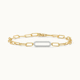 Paperclip Diamond Bracelet, 14K Gold Vermeil, 1/6 ct Lab Grown Diamond-3