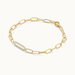 Paperclip Diamond Bracelet, 14K Gold Vermeil, 1/6 ct Lab Grown Diamond-5