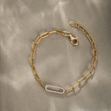 Paperclip Diamond Bracelet, 14K Gold Vermeil, 1/6 ct Lab Grown Diamond-7