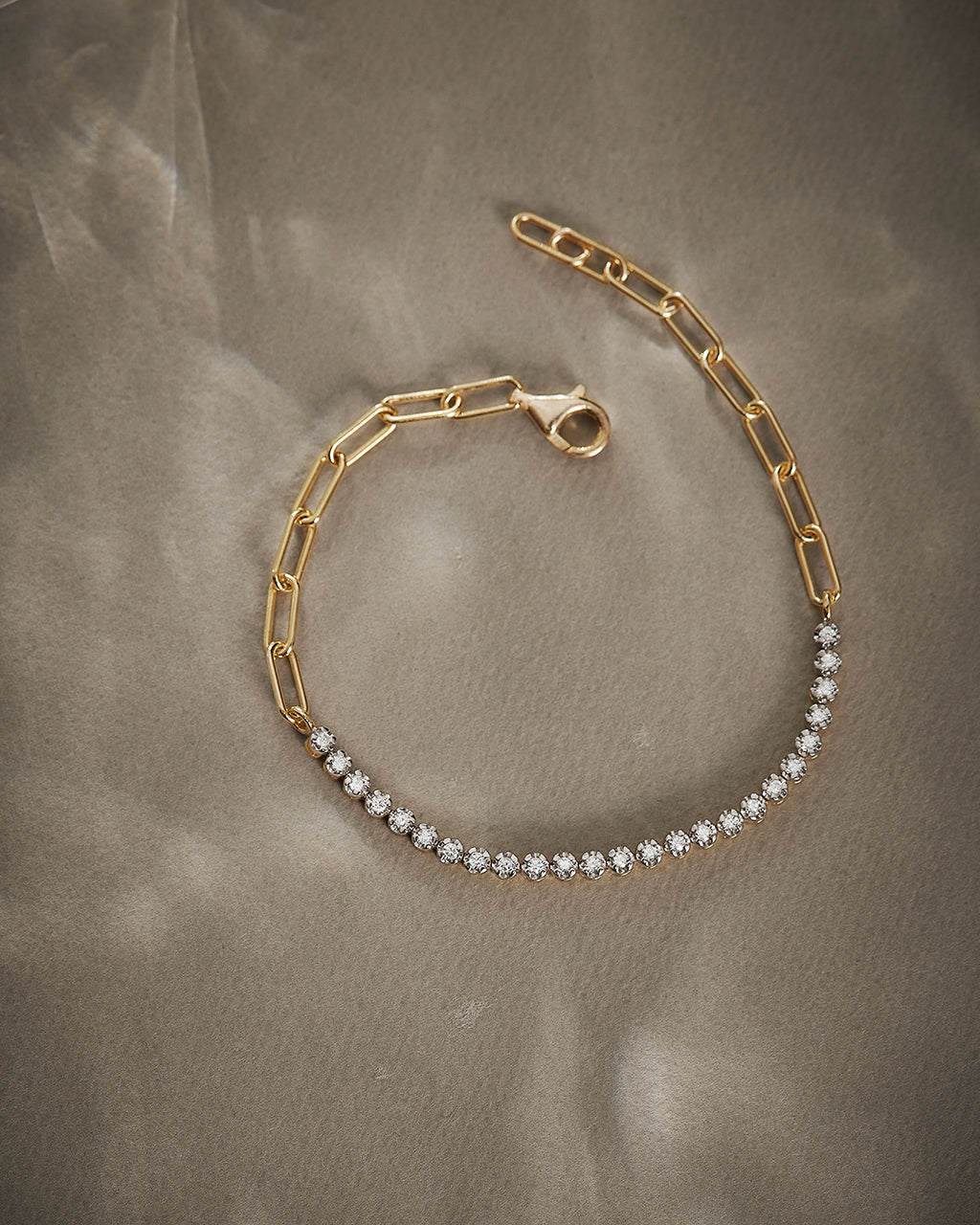 Classic Diamond Paperclip Bracelet, 14K Gold Vermeil, 1/2 ct Lab Grown Diamond-6
