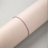 Created Ruby Diamond Tennis Bracelet, 10K Solid Gold, 7/8 ct Lab Grown Diamond-5