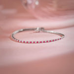 Created Ruby Diamond Tennis Bracelet, 10K Solid Gold, 7/8 ct Lab Grown Diamond-1