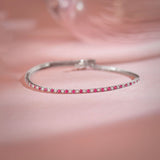 Created Ruby Diamond Tennis Bracelet, 10K Solid Gold, 7/8 ct Lab Grown Diamond-1