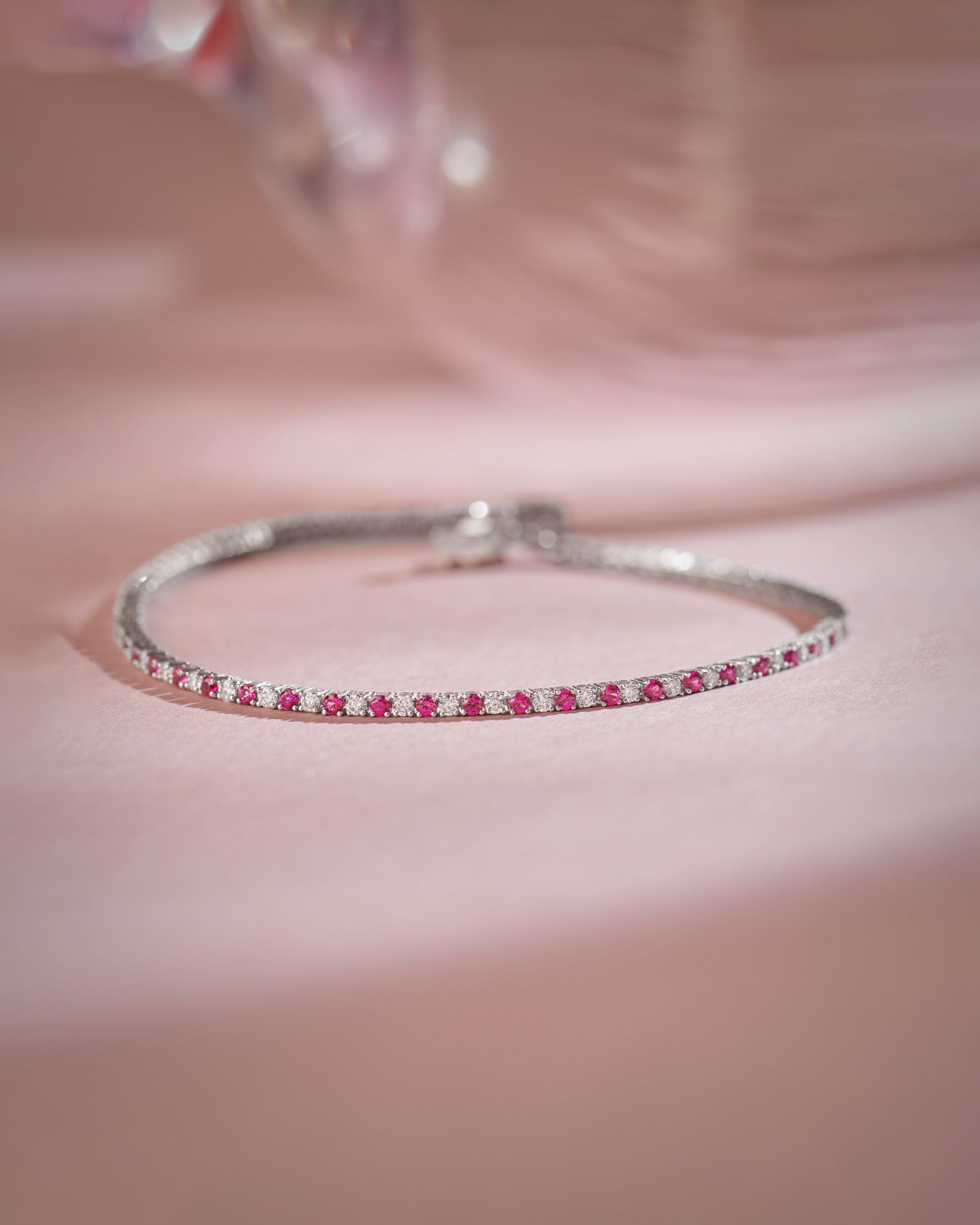 Created Ruby Diamond Tennis Bracelet
