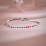 Created Ruby Diamond Tennis Bracelet, 10K Solid Gold, 7/8 ct Lab Grown Diamond-6