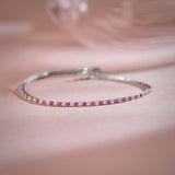 Created Ruby Diamond Tennis Bracelet, 10K Solid Gold, 7/8 ct Lab Grown Diamond-6