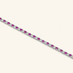 Created Ruby Diamond Tennis Bracelet, 10K Solid Gold, 7/8 ct Lab Grown Diamond-3
