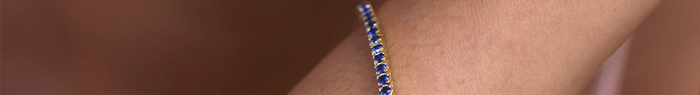 Created Blue Sapphire Tennis Bracelet