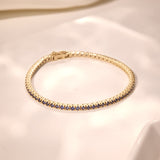 Created Blue Sapphire Tennis Bracelet