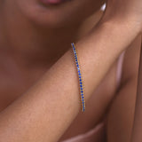 Created Blue Sapphire Tennis Bracelet