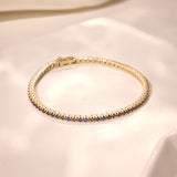 Created Blue Sapphire Tennis Bracelet