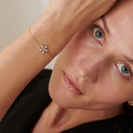 Floral Diamond Bracelet, 14K Gold Vermeil, 1/5 ct Lab Grown Diamond-4