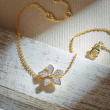 Floral Diamond Bracelet, 14K Gold Vermeil, 1/5 ct Lab Grown Diamond-5