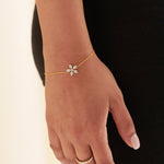 Floral Diamond Bracelet, 14K Gold Vermeil, 1/5 ct Lab Grown Diamond-2
