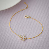 Floral Diamond Bracelet, 14K Gold Vermeil, 1/5 ct Lab Grown Diamond-6