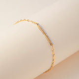 Bar Diamond Chain Bracelet, 14K Solid Gold, 1/5 ct Lab Grown Diamond-5