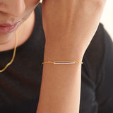 Bar Diamond Chain Bracelet, 14K Solid Gold, 1/5 ct Lab Grown Diamond-2