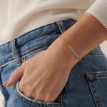 Bar Diamond Chain Bracelet, 14K Gold Vermeil, 1/5 ct Lab Grown Diamond-4