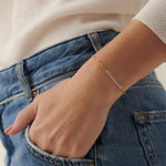 Bar Diamond Chain Bracelet, 14K Solid Gold, 1/5 ct Lab Grown Diamond-4