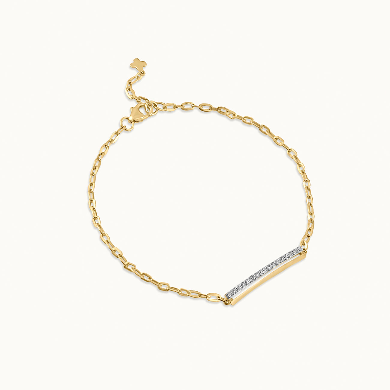 Bar Diamond Chain Bracelet, 14K Gold Vermeil, 1/5 ct Lab Grown Diamond-3