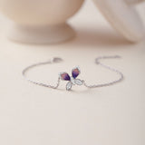 Butterfly Enamel Diamond Chain Bracelet, 14K Solid Gold, 1/5 ct Lab Grown Diamond-1