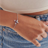 Butterfly Enamel Diamond Chain Bracelet, 14K Solid Gold, 1/5 ct Lab Grown Diamond-2