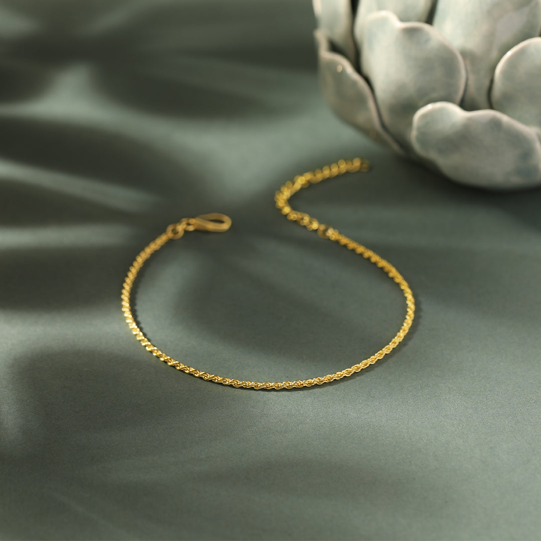 Rope Chain Bracelet, 14K Gold Vermeil-1