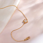 Petite Flower Bracelet, 14K Gold Vermeil, 1/4 ct Lab Grown Diamond-6