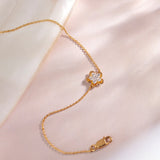 Petite Flower Bracelet, 14K Gold Vermeil, 1/4 ct Lab Grown Diamond-6