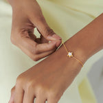 Petite Flower Bracelet, 14K Gold Vermeil, 1/4 ct Lab Grown Diamond-2