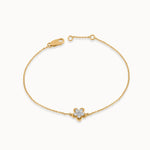 Petite Flower Bracelet, 14K Gold Vermeil, 1/4 ct Lab Grown Diamond-3