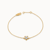 Petite Flower Bracelet, 14K Gold Vermeil, 1/4 ct Lab Grown Diamond-3