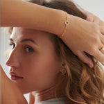 Paperclip Classic Halo Bracelet, 14K Gold Vermeil, 1/8 ct Lab Grown Diamond-4
