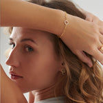 Paperclip Classic Halo Bracelet, 14K Gold Vermeil, 1/8 ct Lab Grown Diamond-4
