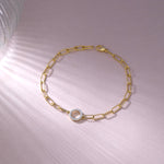 Paperclip Classic Halo Bracelet, 14K Gold Vermeil, 1/8 ct Lab Grown Diamond-5
